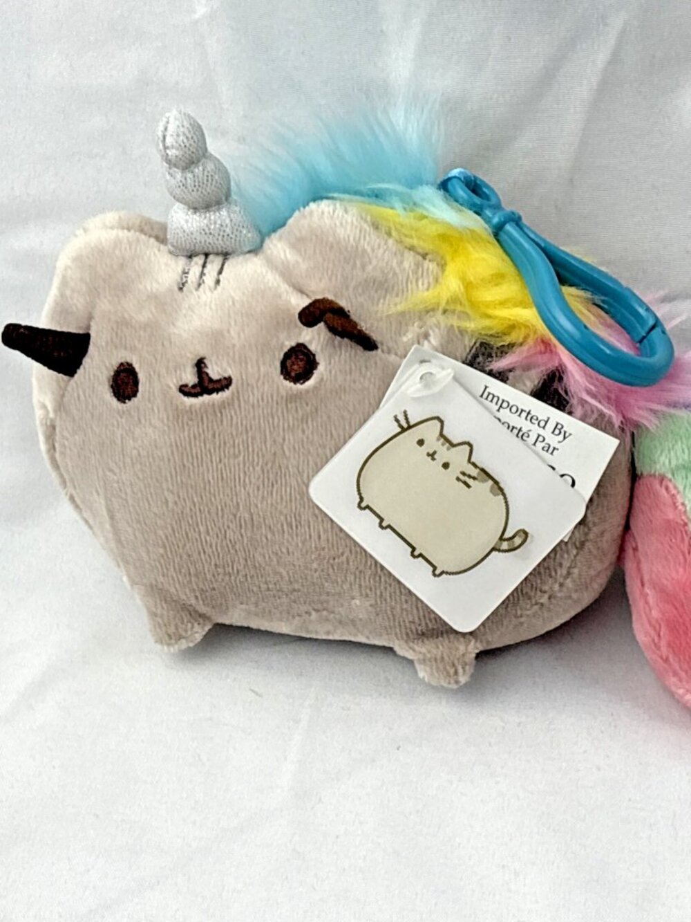 Pusheen Plush Cat Unicorn Rainbow Pusheenicorn 4" Gund Key Chain Backpack Clip